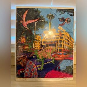 “Ancient Future” – Surreal, Psychedelic Bold Colors Unique Seattle Art Print